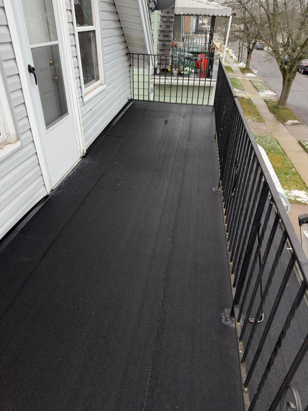 New membrane roof on an upper balcony